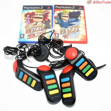 VIDEOJUEGOS PS2 BUZZ Y MANDOS