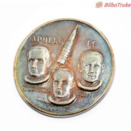MEDALLA 2 ONZAS PLATA APOLLO 11