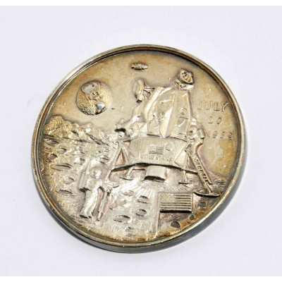 MEDALLA 2 ONZAS PLATA APOLLO 11
