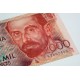 TRES BILLETES CONSECUTIVOS 2000 PESETAS 1980 SERIEN N - BILLETE INTERMEDIO CON ERROR DE IMPRESIÓN