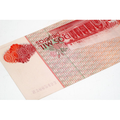 TRES BILLETES CONSECUTIVOS 2000 PESETAS 1980 SERIEN N - BILLETE INTERMEDIO CON ERROR DE IMPRESIÓN