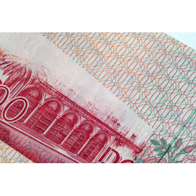 TRES BILLETES CONSECUTIVOS 2000 PESETAS 1980 SERIEN N - BILLETE INTERMEDIO CON ERROR DE IMPRESIÓN