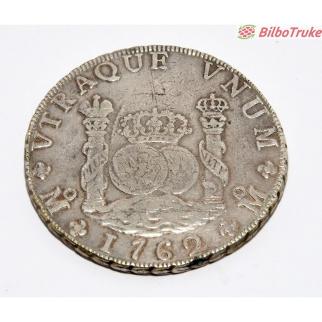 MONEDA 8 REALES COLUMNARIO CARLOS III 1762 (MEXICO)
