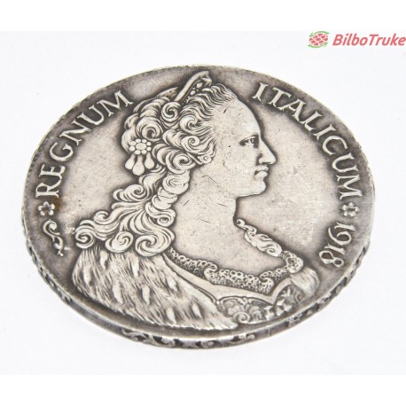 MONEDA 1 THALER ITALIA (ERITREA) 1918 PLATA