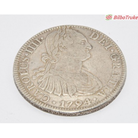 MONEDA 8 REALES CARLOS IV 1794 MEXICO (FM)