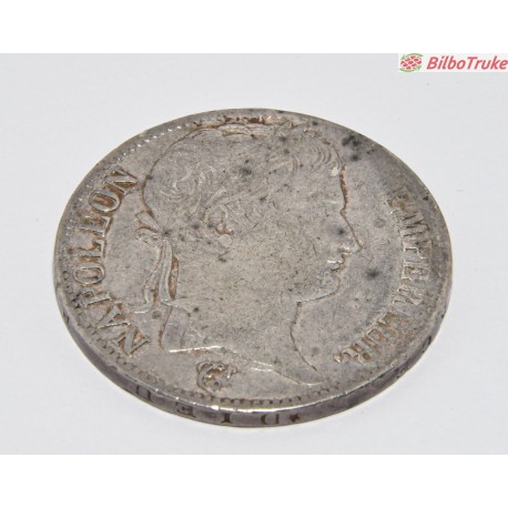 MONEDA 5 FRANCOS NAPOLEON 1813 PLATA
