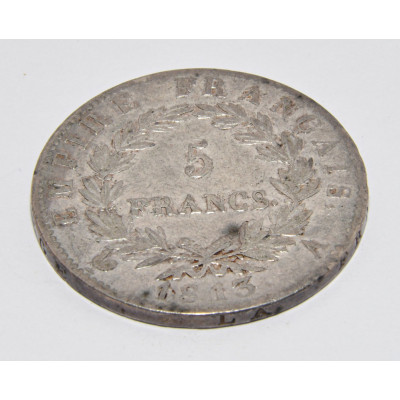 MONEDA 5 FRANCOS NAPOLEON 1813 PLATA
