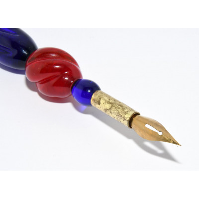 PAREJA PLUMA Y LUPA CRISTAL MURANO