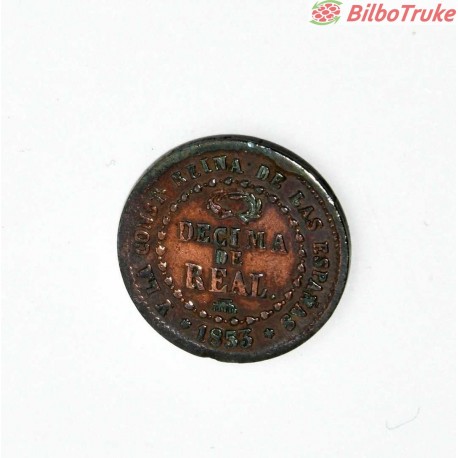 MONEDA DECIMA DE REAL 1853