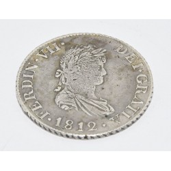 MONEDA PLATA 2 REALES FERNADO VII 1912 - CATALUNA