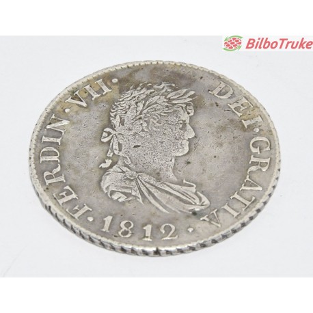 MONEDA PLATA 2 REALES FERNADO VII 1912 - CATALUNA