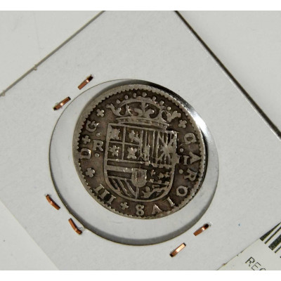 MONEDA 2 REALES 1708 ARCHIDUQUE CARLOS PLATA