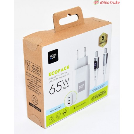 CARGADOR MOVIL & CO ECO PACK 65W