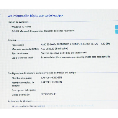 LAPTOP HP 15 DB0001NS 4GB RAM 1TB