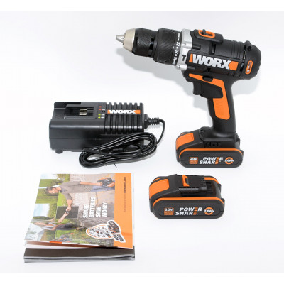 TALADRO PERCUTOR WORX WX372 CON DOS BATERÍAS