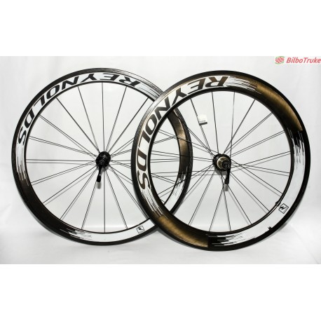 PAREJA RUEDAS BICICLETA CARRETERA CARBONO REYNOLDS 45+65MM PERFIL