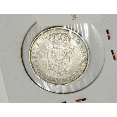 MONEDA 40 CENTIMOS ESCUDO ISABEL II 1867 MADRID