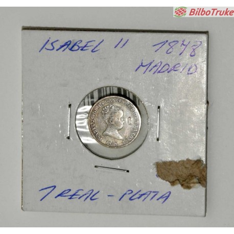 MONEDA 1 REAL ISABEL II 1848 PLATA MADRID