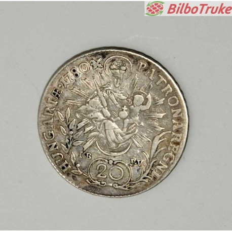 MONEDA 20 KREUZER 1780 PLATA