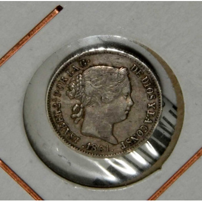 MONEDA 1 REAL ISABEL II 1861 BARCELONA