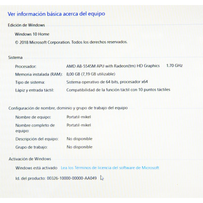 NOTEBOOK HP BEATS 15 AMD A8-5545M 8GB