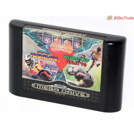 VIDEOJUEGO 2 EN 1 SEGA MEGA DRIVE MOTOS Y FUTBOL