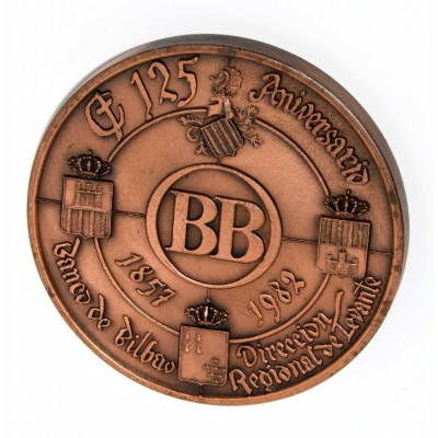 MEDALLA DE BRONCE BANCO BILBAO 125 ANIVERSARIO
