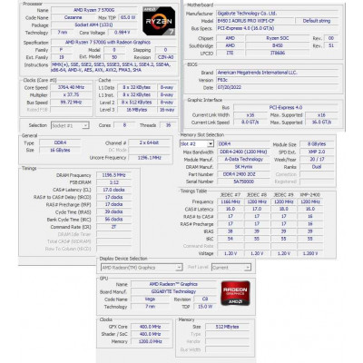 PC GAMING SIN GRAFICA / AMD RYZEN 7 5700G 3.8GHz