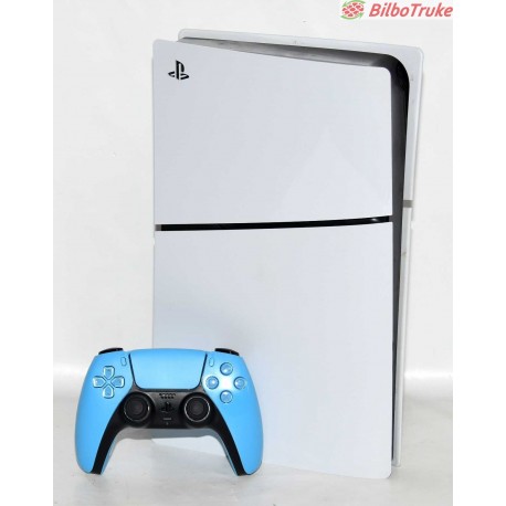 CONSOLA PS5 SLIM DIGITAL BLANCA CON MANDO AZUL