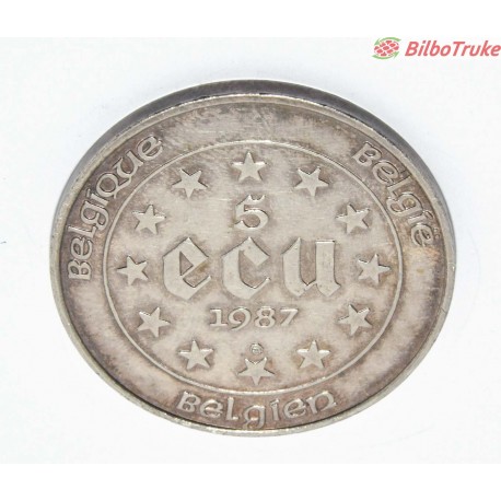 MONEDA 5 ECUS PLATA