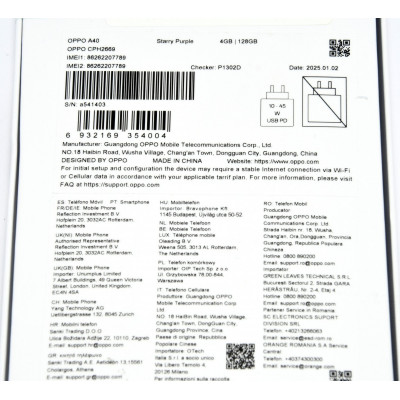 OPPO A40 128GB MORADO NUEVO