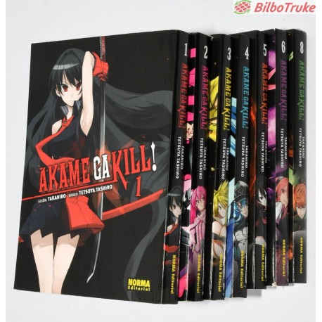 COLECCION MANGA AKAME GA KILL 1 A 6 Y 8