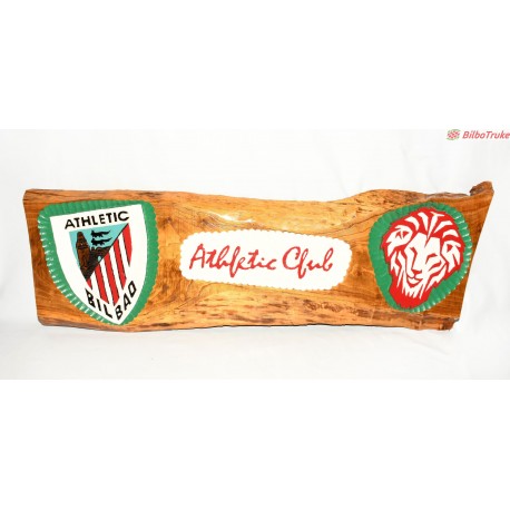 ESCUDO ATHLETIC CLUB DE BILBAO TALLADO EN MADERA