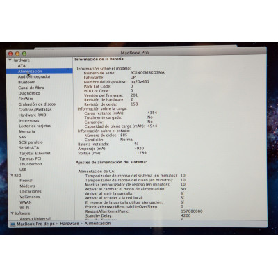 MACBOOK PRO 8.1 A1278 13"