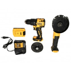 PACK 18V AMOLADORA Y TALADRO DEWALT DCG405 DCD709