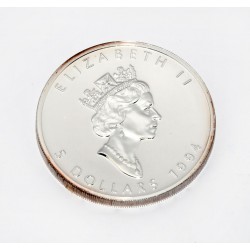 MONEDA 5 DOLARES CANADA 1994 (PLATA 999 - UNA ONZA)