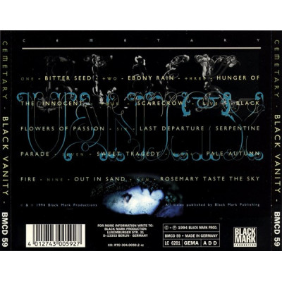 Cemetary - Black Vanity (CD, Album)