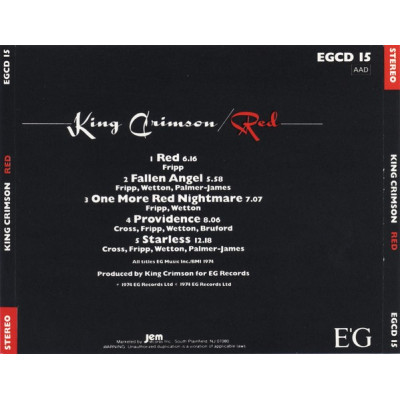 King Crimson - Red (CD, Album, RE)