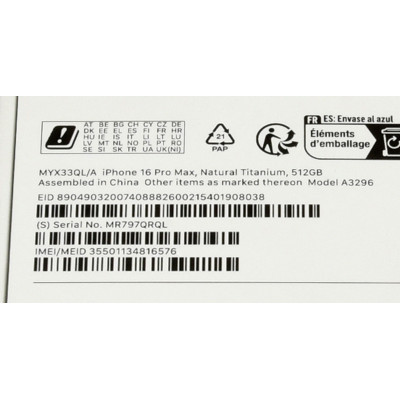 IPHONE 16 PRO MAX 512GB NATURAL TITANIUM NUEVO