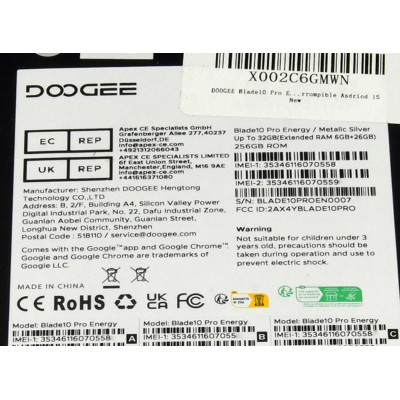 DOOGEE BLADE10 PRO ENERGY 256GB PLATA NUEVO