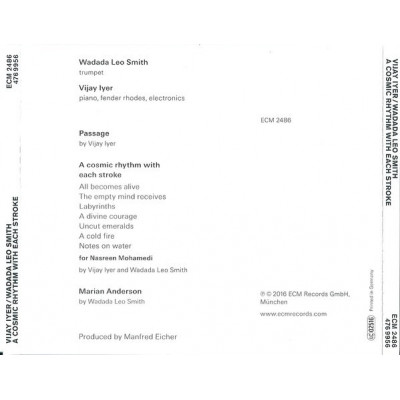 Vijay Iyer / Wadada Leo Smith - A Cosmic Rhythm With Each Stroke (CD, Album)