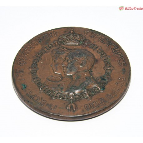 ALFONSO XIII - MEDALLA 1910 - REPUBLICA ARGENTINA - EXPOSICIONES DEL CENTENARIO - BRONCE