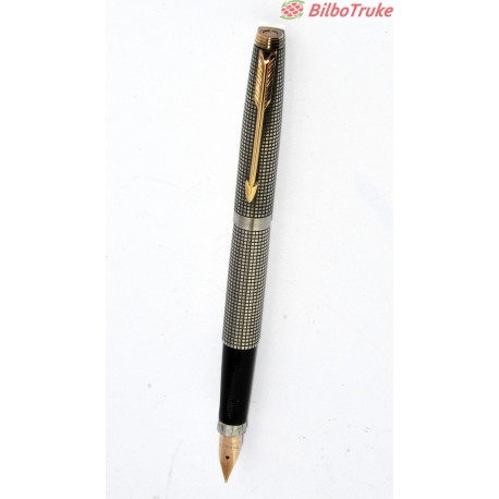 PLUMA PARKER 75 CISELLE PLATA PLUMIN 14K