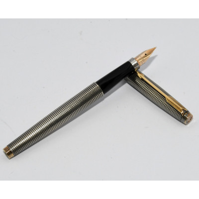 PLUMA PARKER 75 CISELLE PLATA PLUMIN 14K