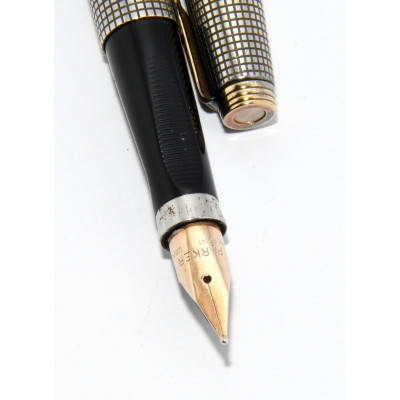 PLUMA PARKER 75 CISELLE PLATA PLUMIN 14K