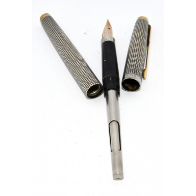 PLUMA PARKER 75 CISELLE PLATA PLUMIN 14K