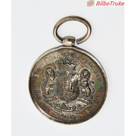 MEDALLA SAN SEBASTIAN BATALLA DE FLORES 1903 (PLATA)