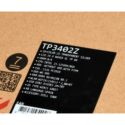 PORTATIL ASUS VIVOBOOK S 14 FLIP TP3402Z / i5-12500H 2.5GHz / 512GB SSD / 16GB RAM