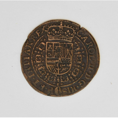 MONEDA JETON AMBERES CARLOS II 1677 6.46G