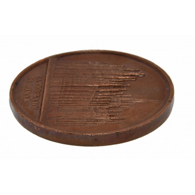 MEDALLA DE BRONCE PRINCIPIATA 1386 / DA GIO: GALEAZZO VISCONTI / FACCIATA DEL PELLEGRINI